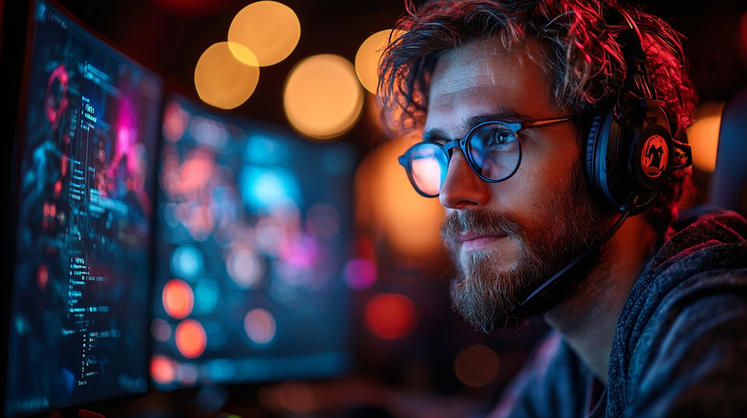 Gamer playing